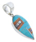 Multicolor Southwest Sterling Silver Turquoise Slide Pendant AW70072